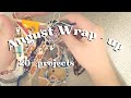 All of the bracelets/keychains/wall-hangings I made in August 2022