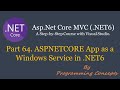 Part 64. ASPNETCORE MVC App as a Windows Service in .NET6.  | ASPNETCORE Hosting Models |