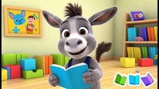 Donkey Collects Notebooks for Teacher 🐴 | 3D Animated Nursery Rhyme | Fun Learning Song for Kids