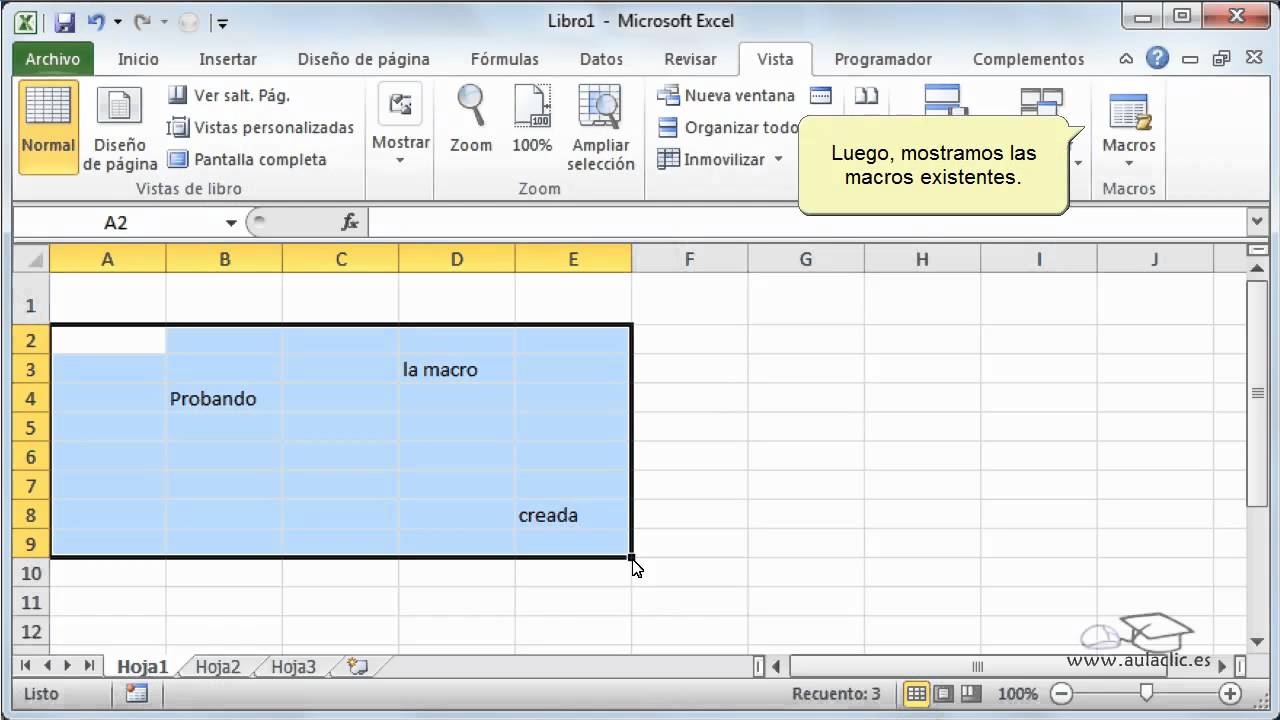 Prefacio de acuerdo a Microprocesador Curso de Excel 2010. 18. Crear una macro. - YouTube