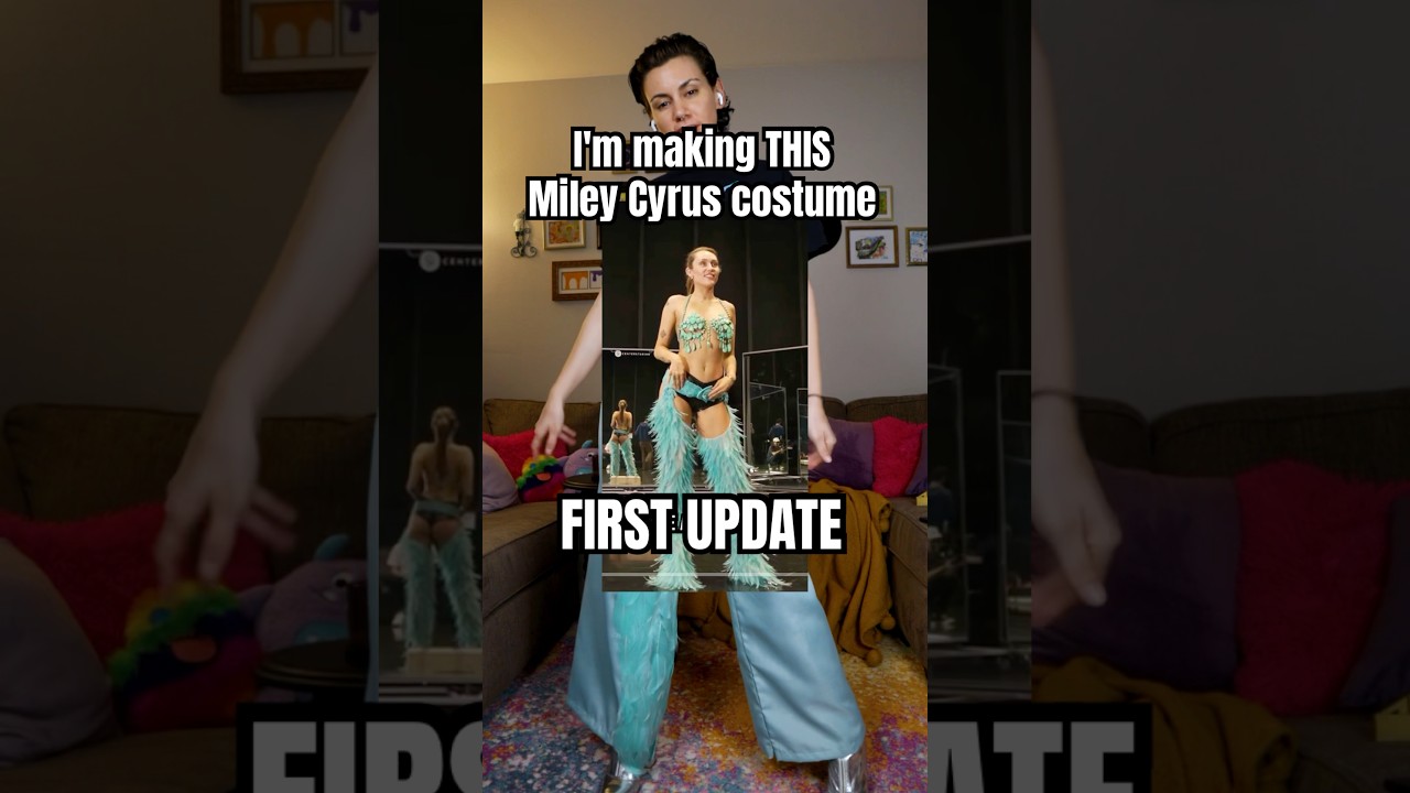 👀 INCREDIBLE cosplay update 👀 #mileycyrus #easylover #thriftflip #summeronshorts