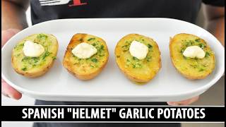 Spanish Helmet Garlic Potatoes | The Famous Cascos de Patatas @SpainonaFork