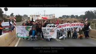 Manifestación Profesores Comuna El Quisco. Puente Seminario.