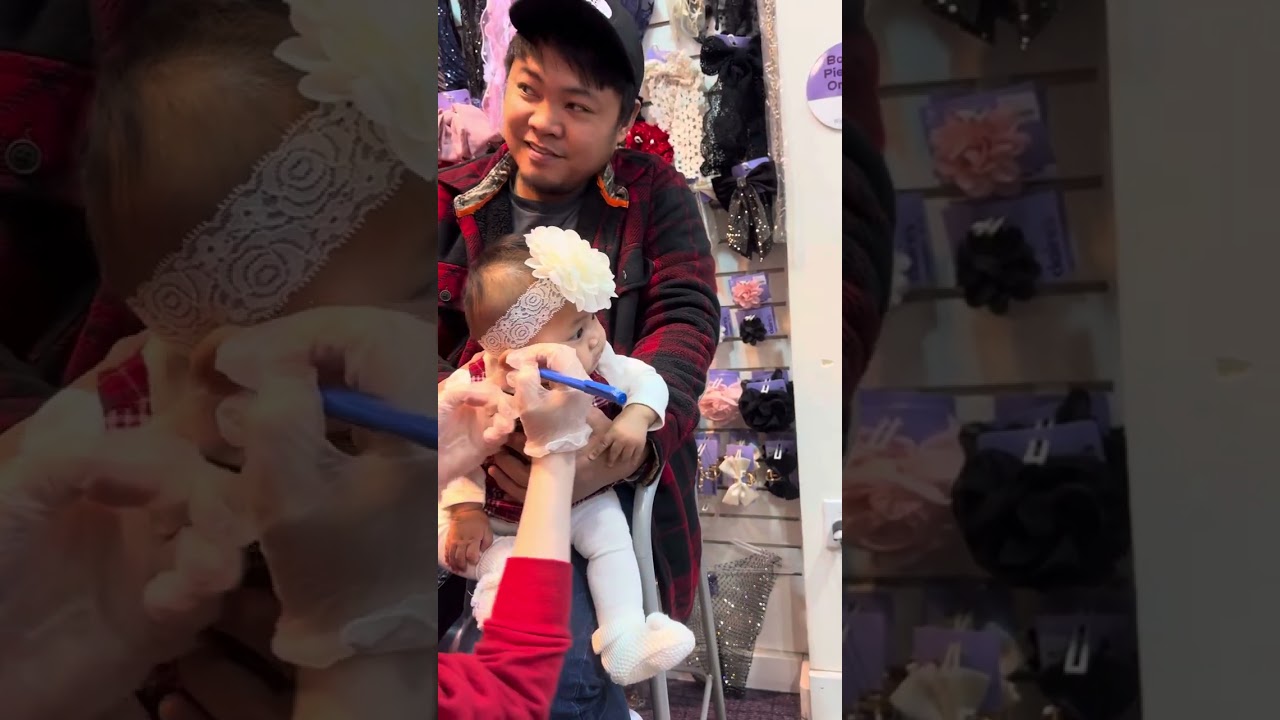 Olivia got her ears pierced