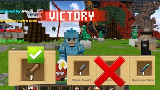 Using only a wooden sword challenge | Eggwars Blockman Go