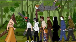 Pyramid Head Vs Jeff , Jason , Freddy , Michael , Cartoon Cat ,Chainsaw Man , Ghostface - Dc2