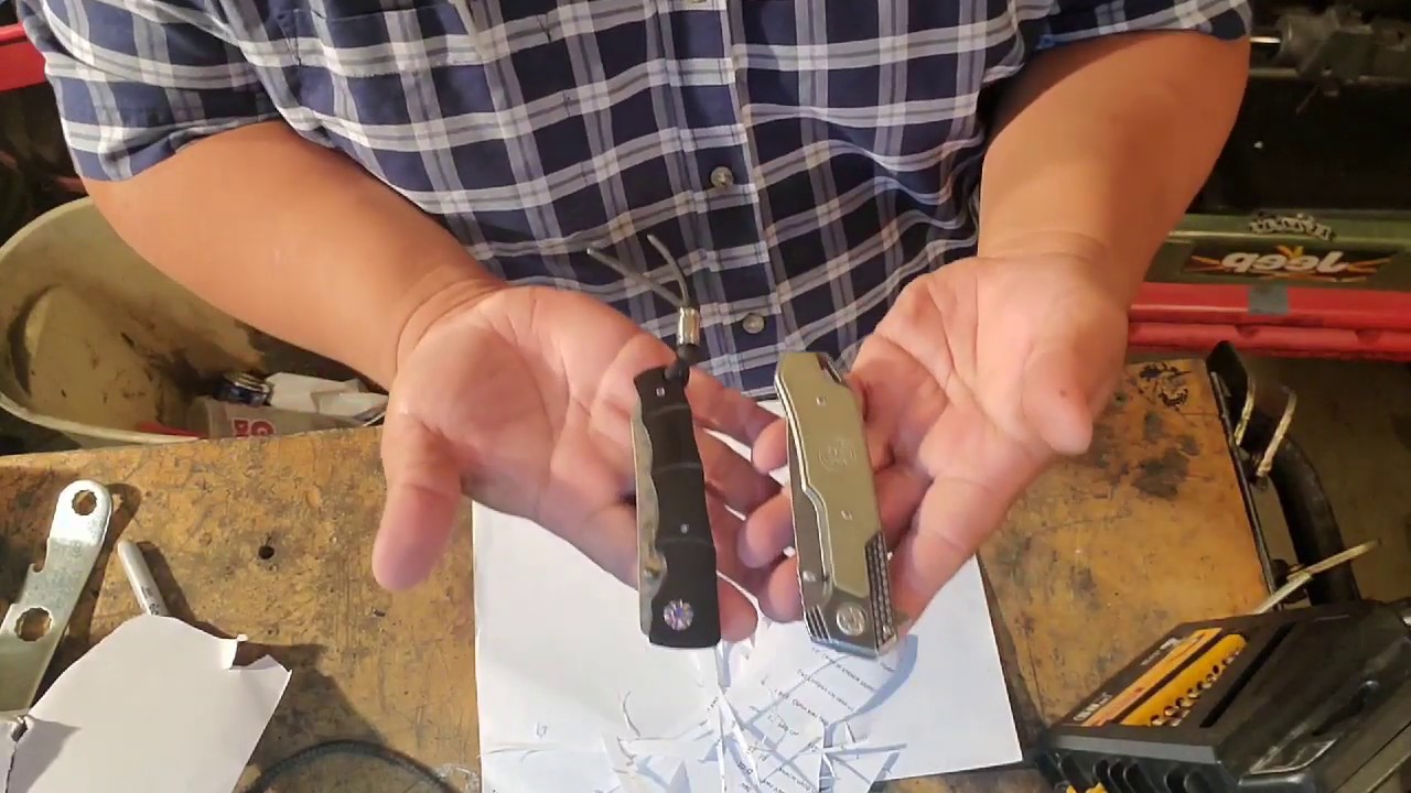 S&W609 Pocket Knife Verses Coolhand 3'' VG10 Damascus Blade Folding Knife with 4" Ebony Handle 6516E