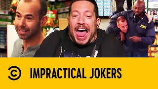 'Yell Fat NosedFrankie!' Murr, Joe & Q Escape Security | Impractical Jokers