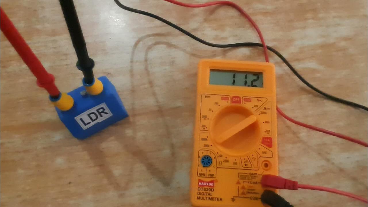 experimental demonstration of LDR (Light dependent resistor) XII