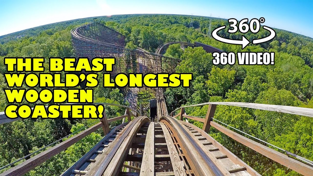 VR 360 The Beast Worlds Longest Wooden Roller Coaster POV Kings Island Ohio