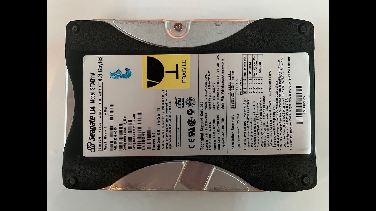 Seagate U4 ST34311A 4GB IDE Hard Drive Sounds