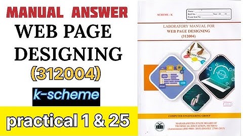Web Page Designing (312004) Manual Answer | Diploma Computer Engineering | MSBTE Practical Solution