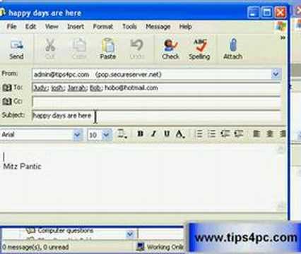 How to send an email with Microsoft Outlook Express