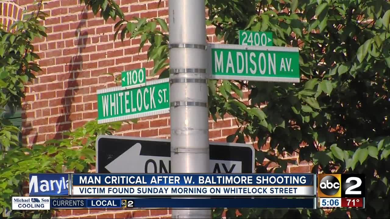 Man critical after shooting on Whitelock Street in W. Baltimore - YouTube