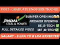JINDAL STEEL AND POWER RECRUITMENT 🔥 GRADUATE ENGINEER TRAINEE RECRUITMENT |FRESHER JOBS#daily #job