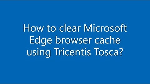 How to clear Microsoft Edge Browser Cache using Tricentis Tosca