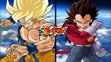 Dragon Ball Z Budokai Tenkaichi 3 Goku (Mid) Super Saiyan VS Vegeta Super Saiyan 4