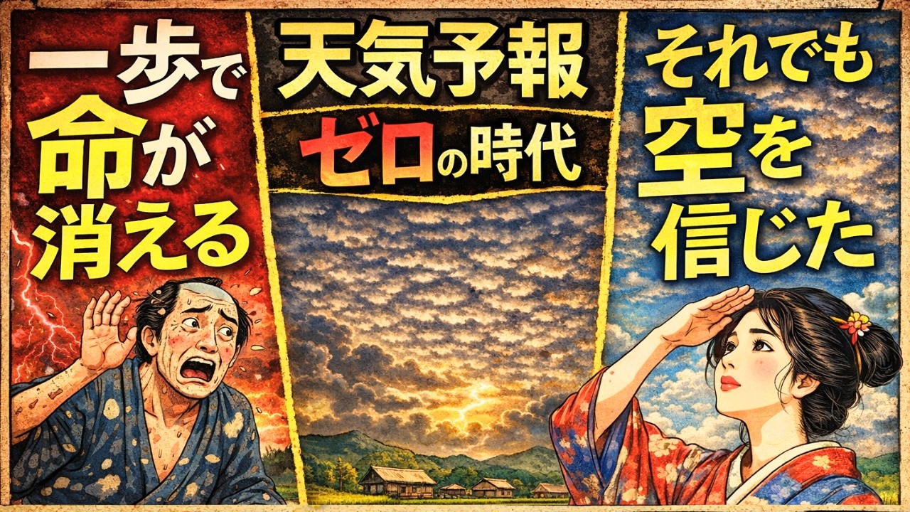 天気予報ゼロの江戸時代。空を読むだけで命を守った庶民の知恵とは？【江戸の生存術】【観天望気】【江戸時代の知恵】【空の読み方】【観天望気】【江戸時代の庶民】【江戸時代のはなし】
