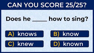 Mixed English Grammar: CAN YOU SCORE 25/25? #challenge 43