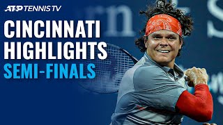 Raonic Rockets Past Tsitsipas; Djokovic from the Brink! | Cincinnati Semi-Final Highlights