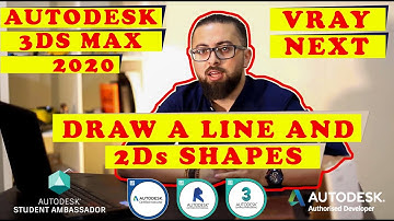 AUTODESK 3Ds Max 2020 - Vray Next - how to draw a line, creation options, 2ds shapes
