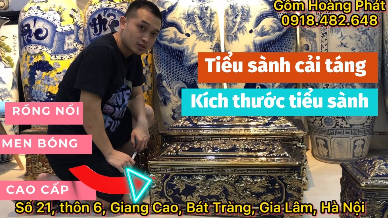 Tiểu sành Bát Tràng cải táng sang cát, bốc mộ | Kích thước tiểu sành | Tiểu quách Bát Tràng cao cấp