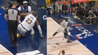 LeBron James Instantly Checks On Opponent Reggie Jackson After Fall! Lakers vs Nuggets