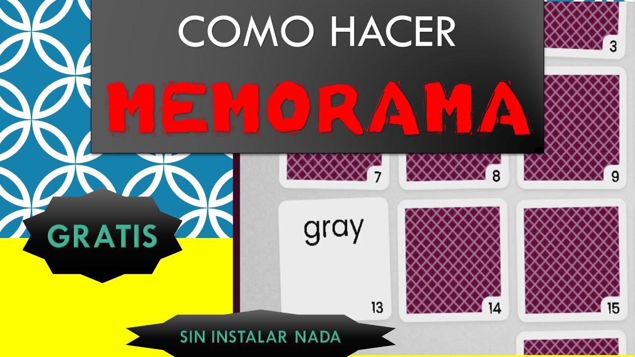 Como hacer un MEMORAMA SIN Programas YouTube Como hacer un MEMORAMA SIN Programas YouTube