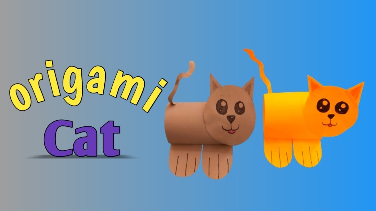 origami cat| how to make paper cat| paper craft - YouTube