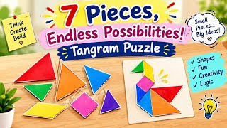 🧩 Can You Solve These Tangram Puzzles 🐈🐠🚀 | Brain Teasers