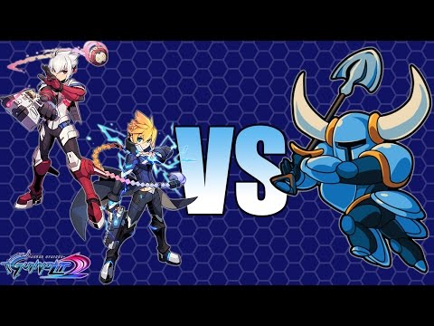 Azure Striker Gunvolt 2 - GV & Copen VS Shovel Knight! [No Damage]