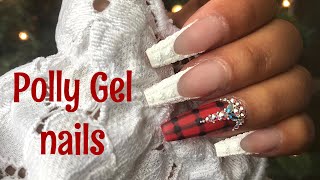 Beginner friendly how to Polly Gel Nail |  Christmas Nail Collab W/ BabyGirlNails