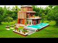 Full technique building villa house  swimming pool for entertainment place in the forest