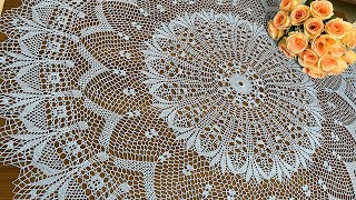 картинка: Скатерть крючком, Самира, часть 3 из 7 (35-44 ряд)