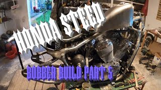 СТРОИМ БОББЕР HONDA STEED ЧАСТЬ 5 ЧЕРНОВАЯ СБОРКА HONDA STEED BOBBER BUILD