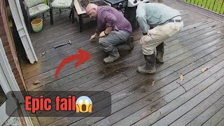 Backyard Deck Slip Sons Hilarious Reaction Caught On Camera Wooglobe
