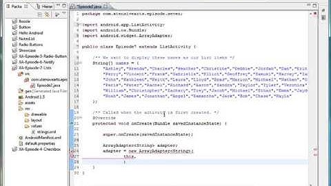 Episode #7   Using Basic Lists   Android Video Tutorials And Training   xtensive arts