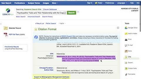How to find citation material directly from the database