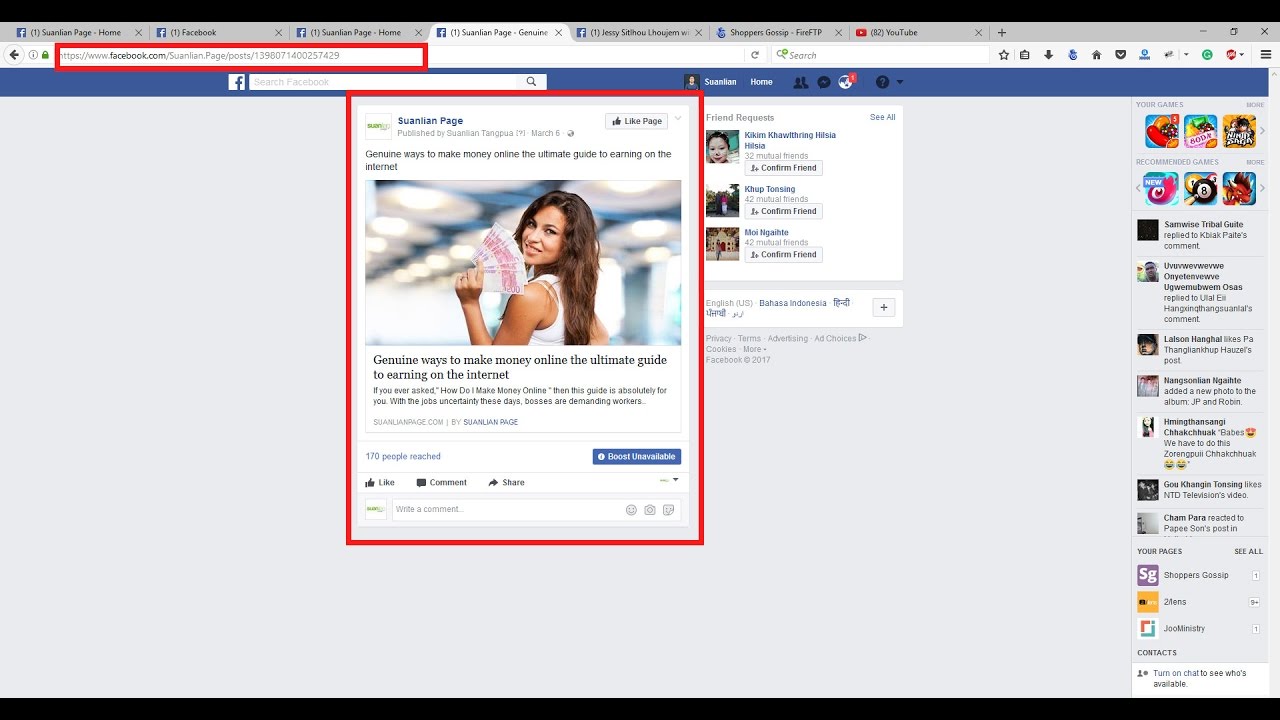 How to post in facebook page