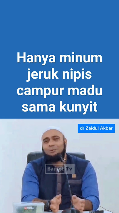 Hanya minum jeruk nipis campur madu sama kunyit || dr Zaidul Akbar