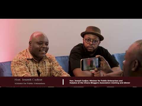 Hon. Joseph Cudjoe, Minister and Kalybos at the Ghana Bloggers Association Meeting and Dinner