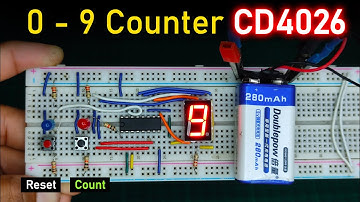 7 Segment Display Counter 0 to 9 Using 4026 IC, CD4026 Decimal Counter Tutorial With Cathode Display