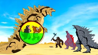 Rescue GODZILLA &amp; KONG From Evolution Of GODZILLA-PYTHON: Who Will Win| Godzilla Cartoon Compilation