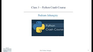 Python Crash course Part 1 Installation