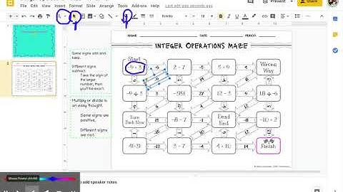 Integer Operations - Maze - Google Slides