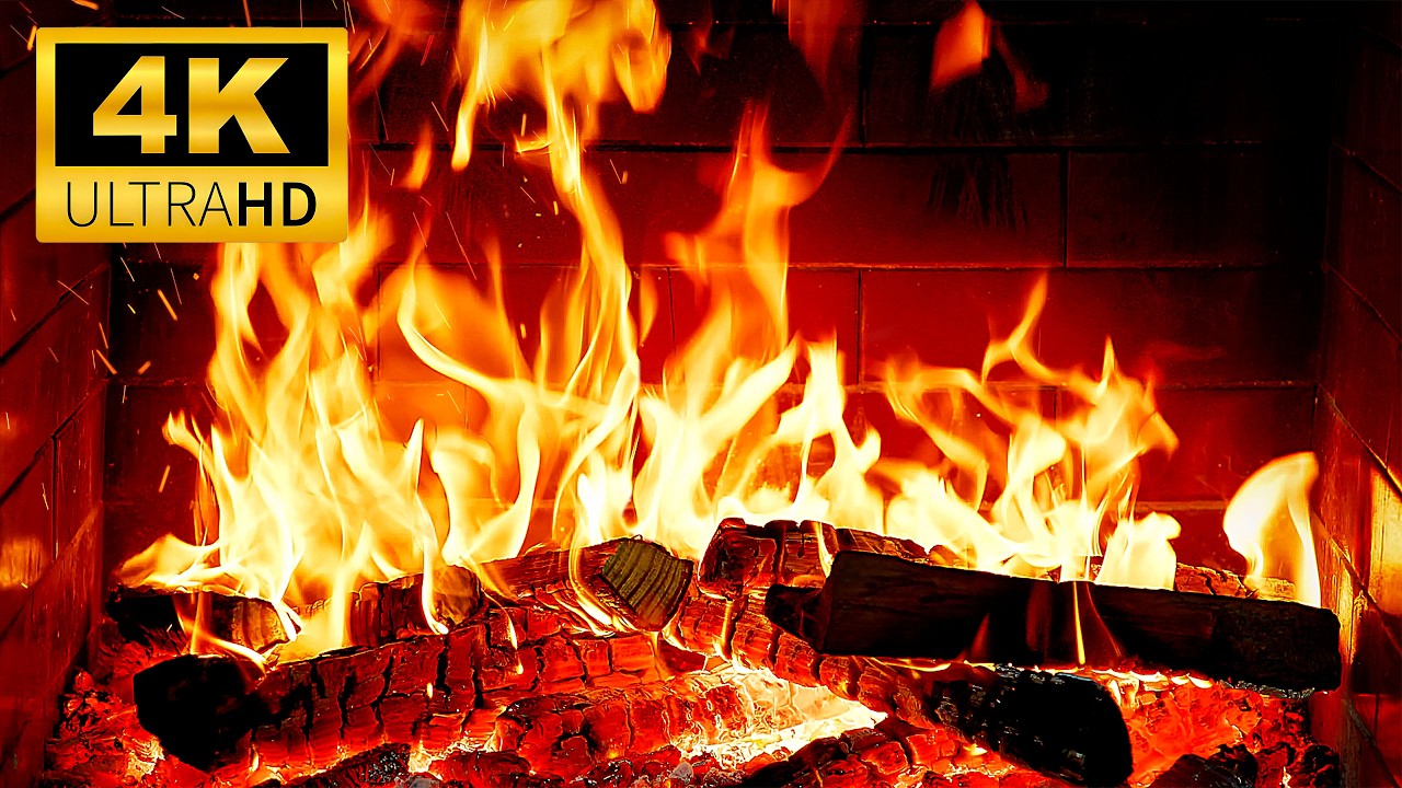 🔥 The BEST Fireplace for Relaxing Night 🔥 Cozy Fireplace with Crackling Fire Sounds | 4K Fireplace