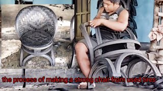 the process of making chairs from used tires