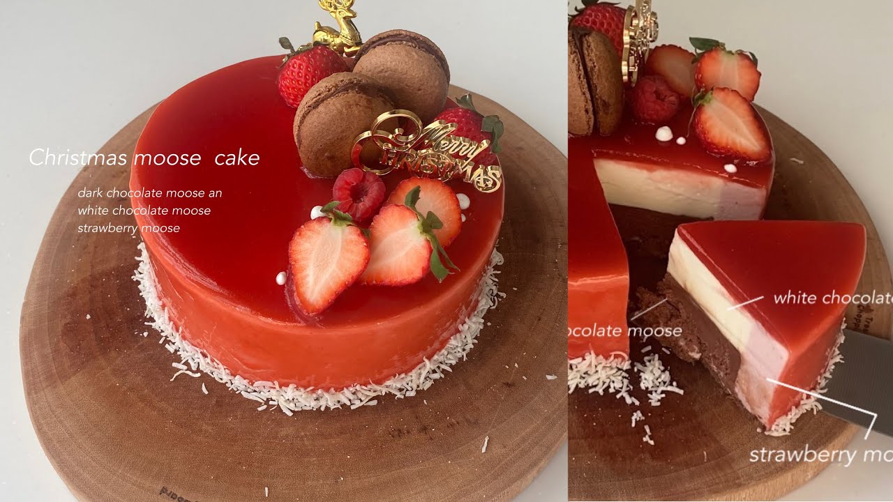 真っ赤なグラサージュ🎅❤️‍🔥クリスマスムースケーキ作りました