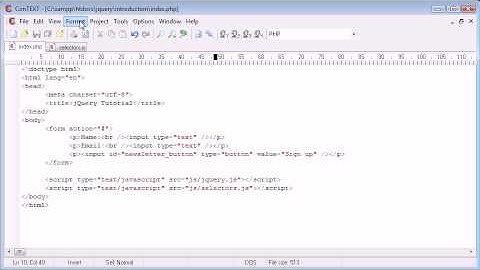 jQuery Tutorial - 26 - Basic form field selection