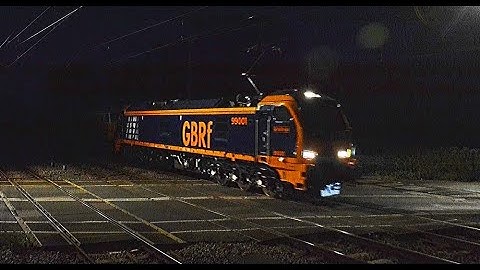 GBRf Class 99 99001 on test plus other bits at Tallington 25/07/2025